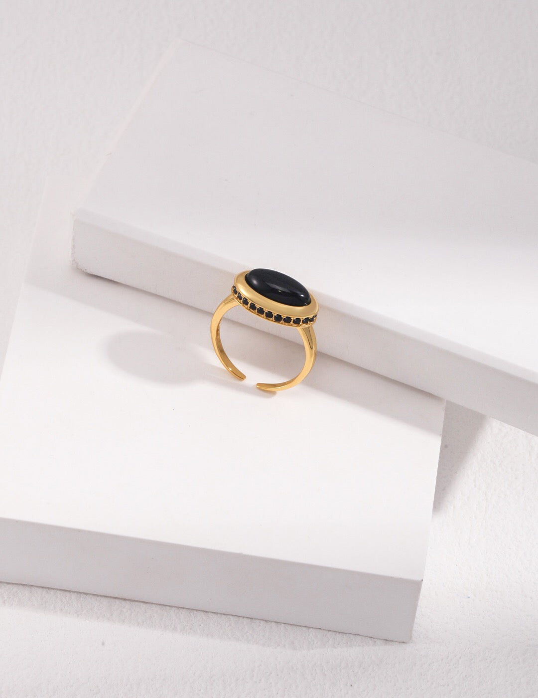 Black Onyx Oval Ring-0