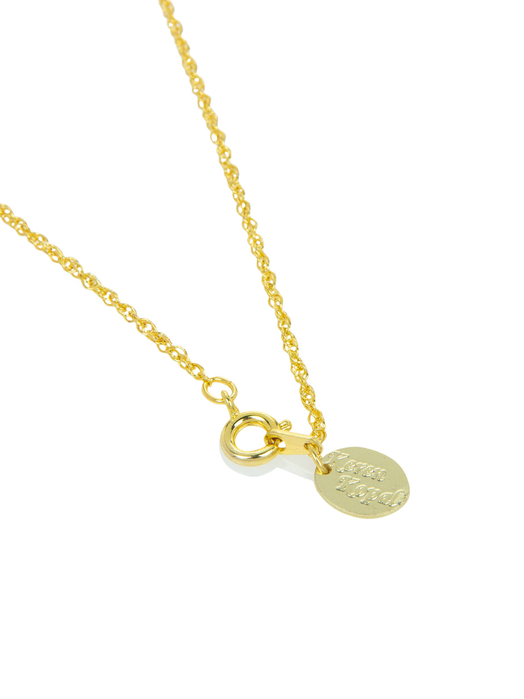 Gold & Light Blue Egg Pendant Necklace