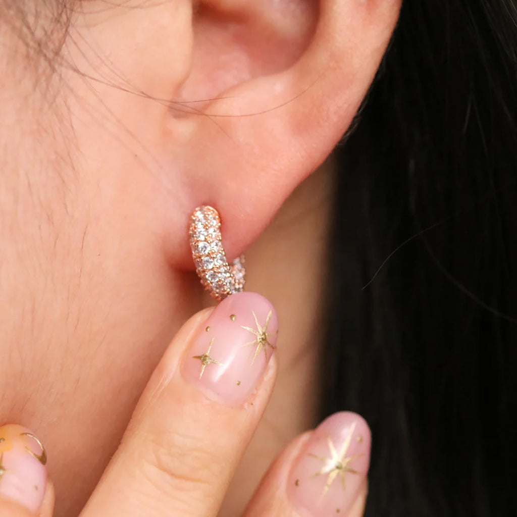 Gemstone semi-hoop earrings