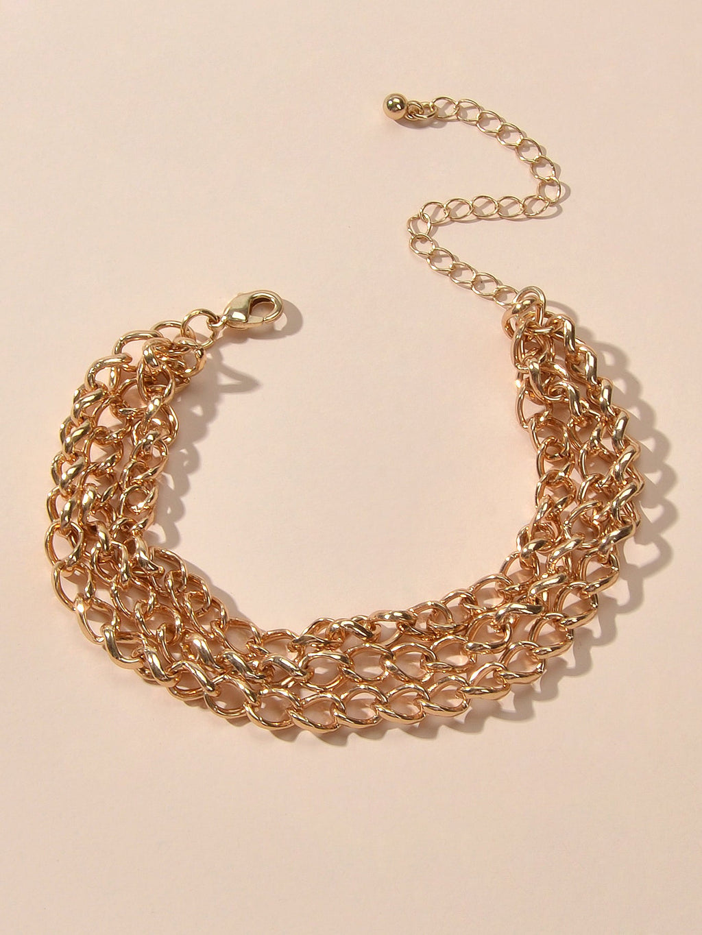 Ladies Jewellery Cool Punk Multi-layer Gold Link Chain Bracelet Bangle for Women