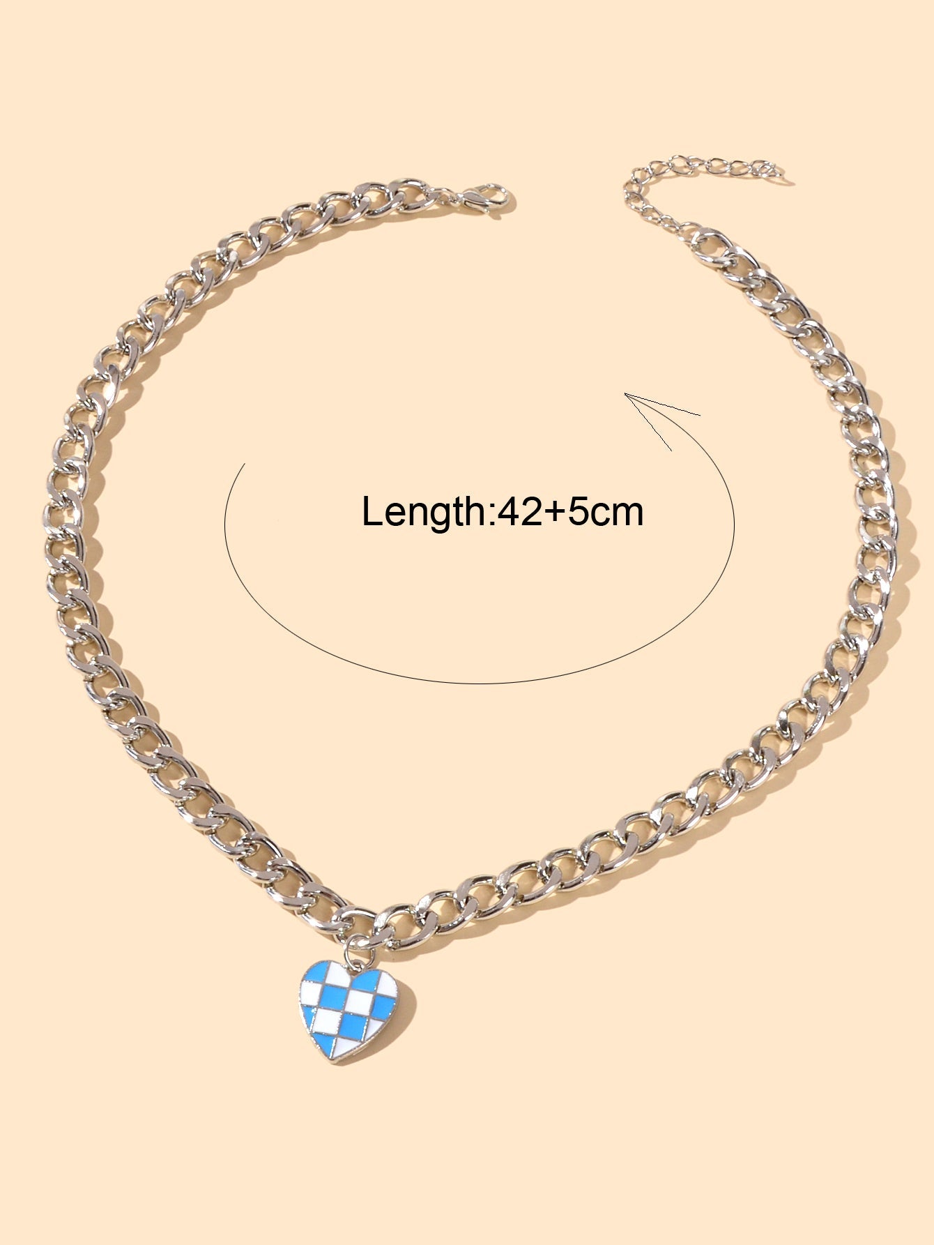 Designer Jewellery Silver Chain Blue Black Enamel Heart Awesome Pendant Necklace