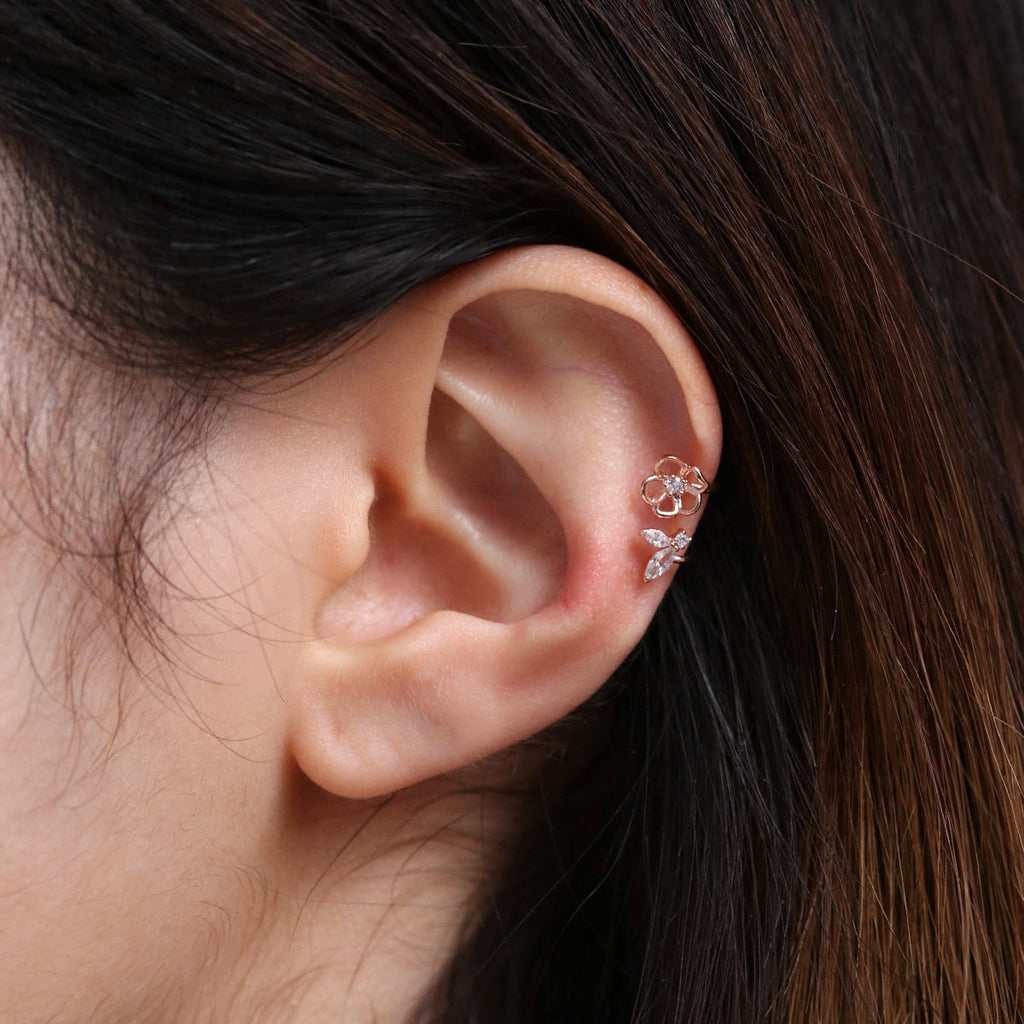 Butterfly Flower Ear Cuff-3