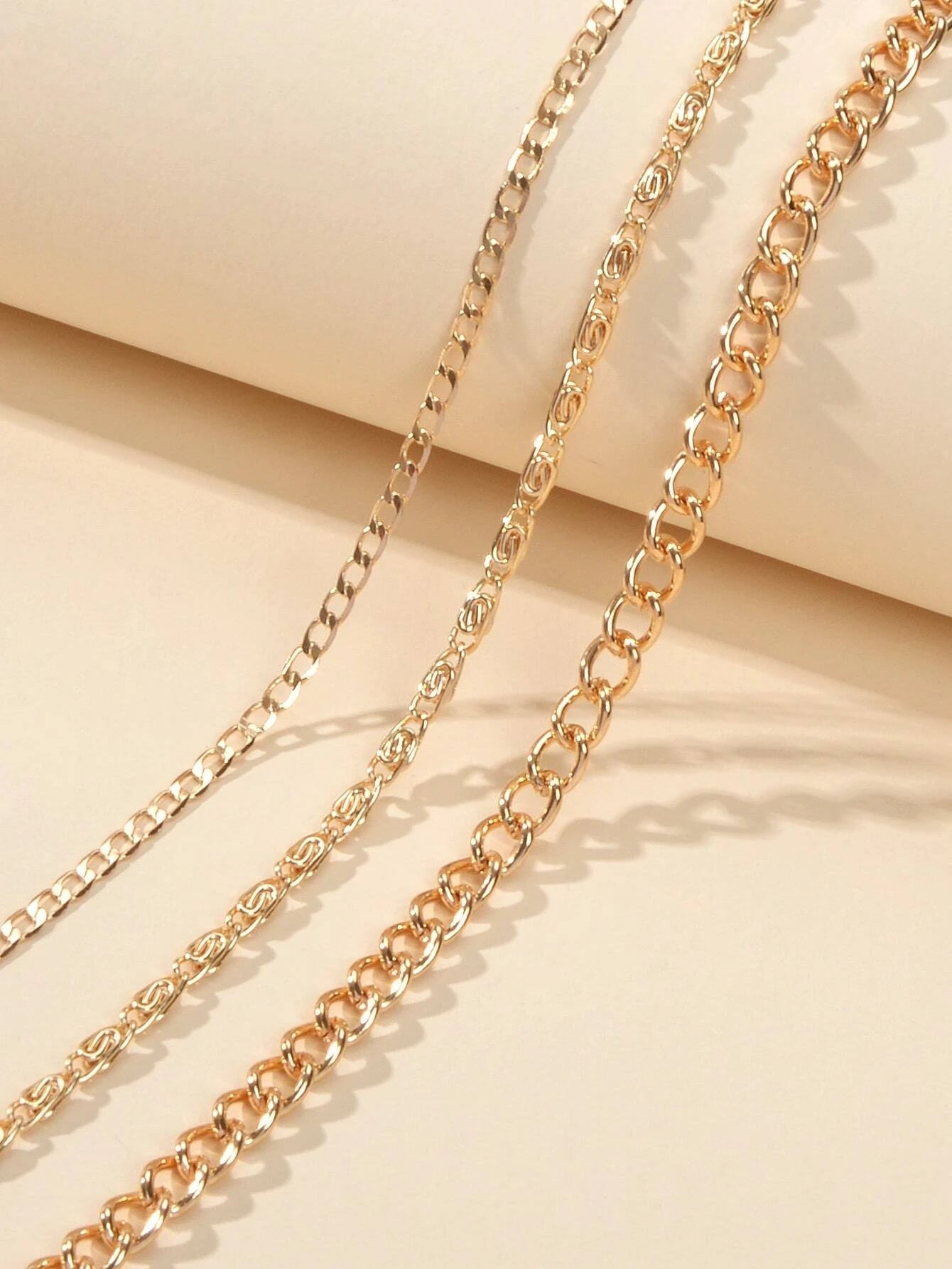 3 pcs Gold Silver Chain Boho Chic Minimalist Necklace Women Accessories Jewelry