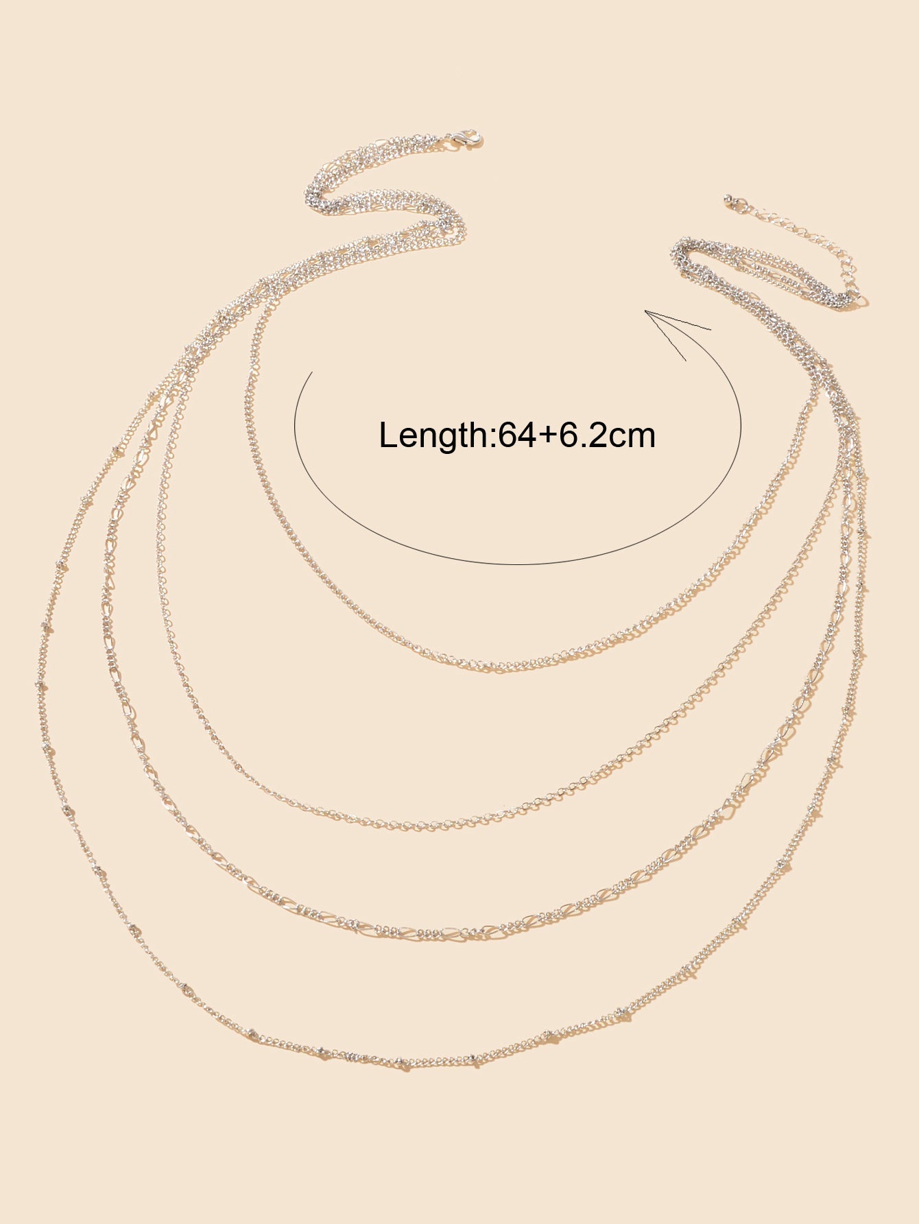 Gold Silver Long Tassel Multi-layer Chain Necklace Girls Cool Designer Jewellery
