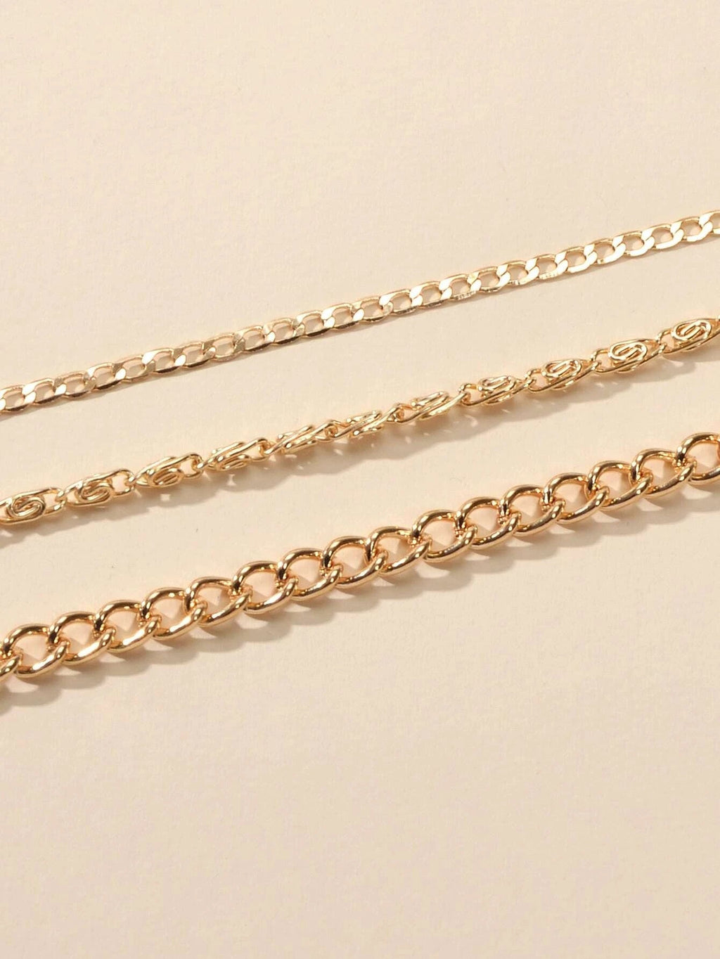 3 pcs Gold Silver Chain Boho Chic Minimalist Necklace Women Accessories Jewelry