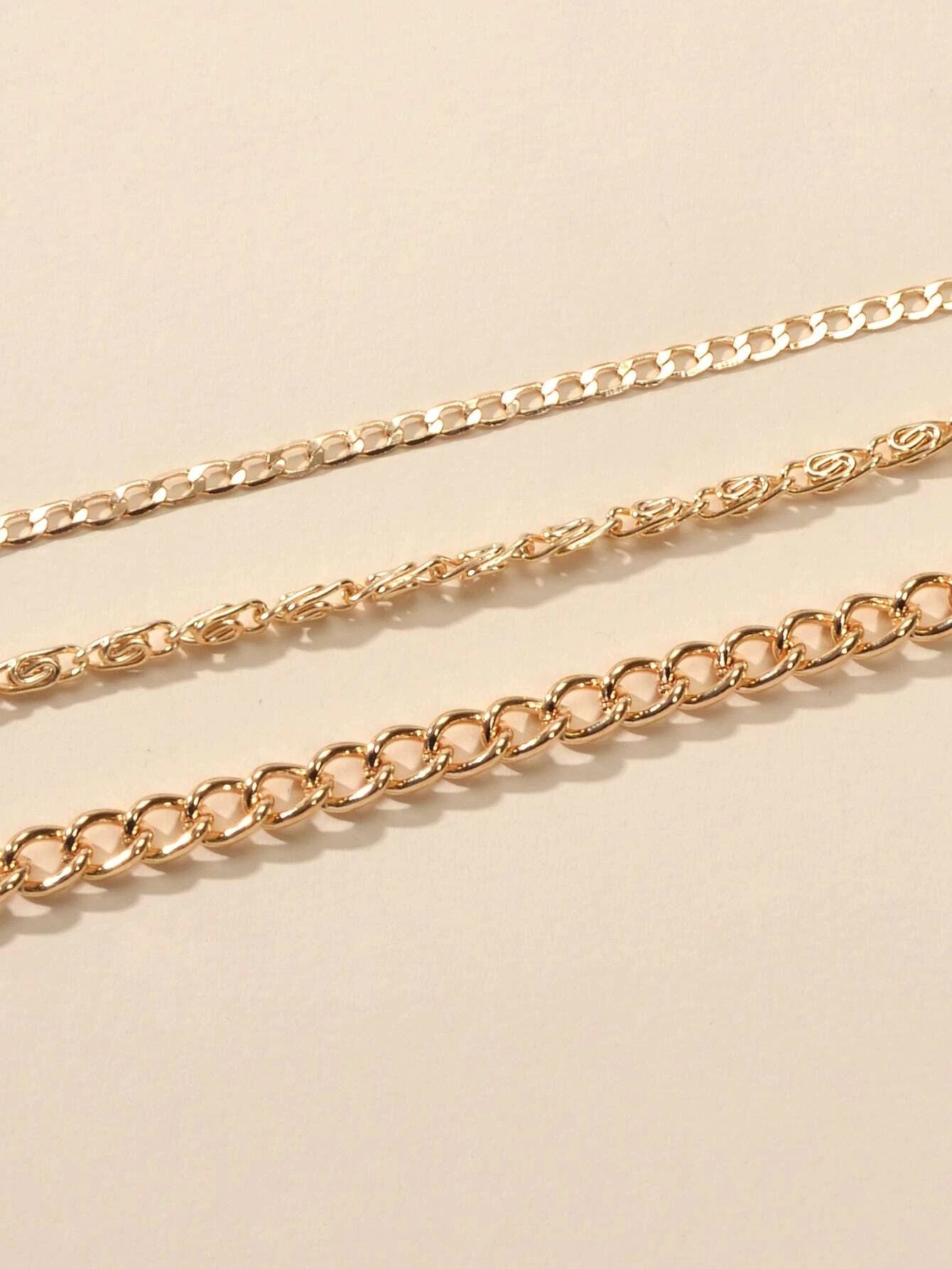 3 pcs Gold Silver Chain Boho Chic Minimalist Necklace Women Accessories Jewelry