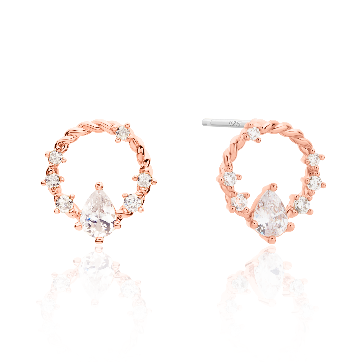 Cubic circle rope earrings