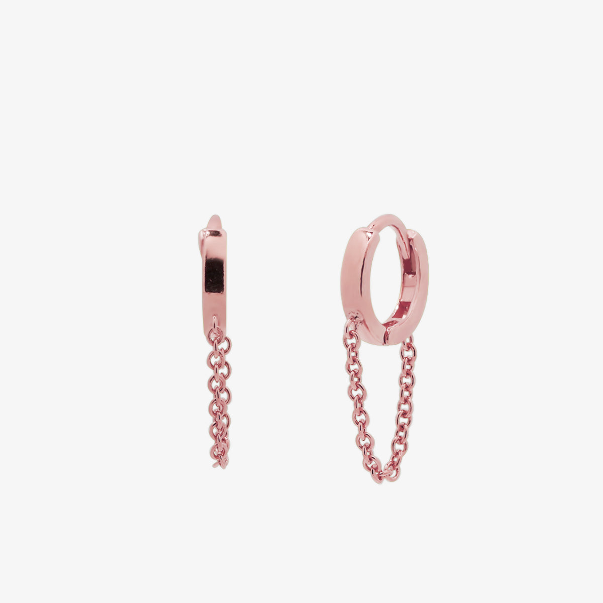 Chain drop huggie earring-6