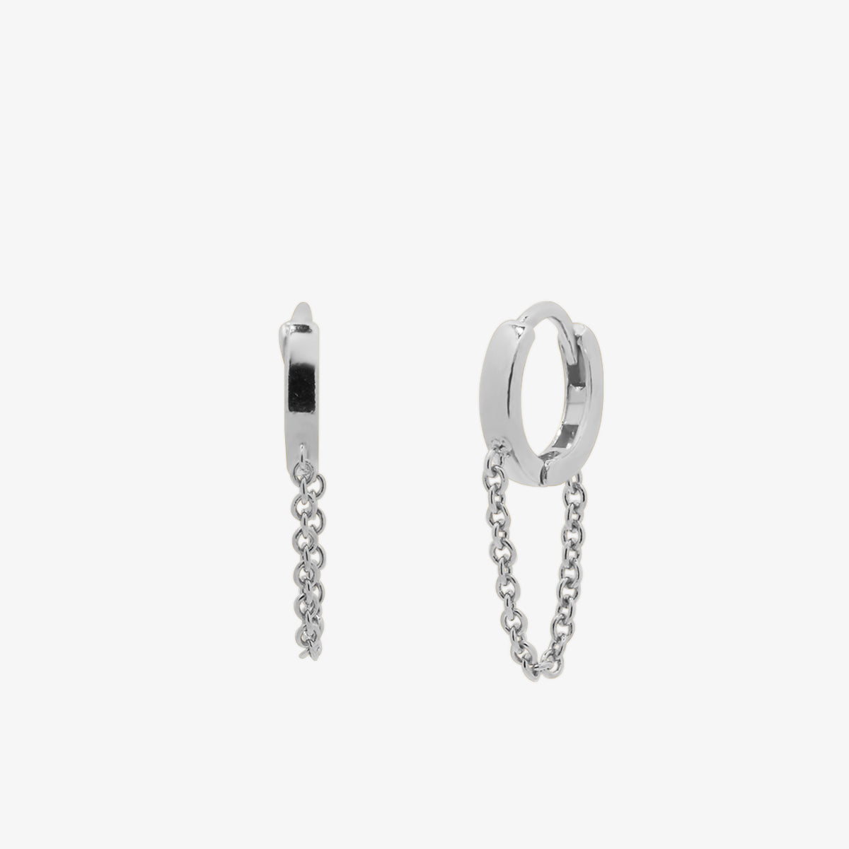 Chain drop huggie earring-5