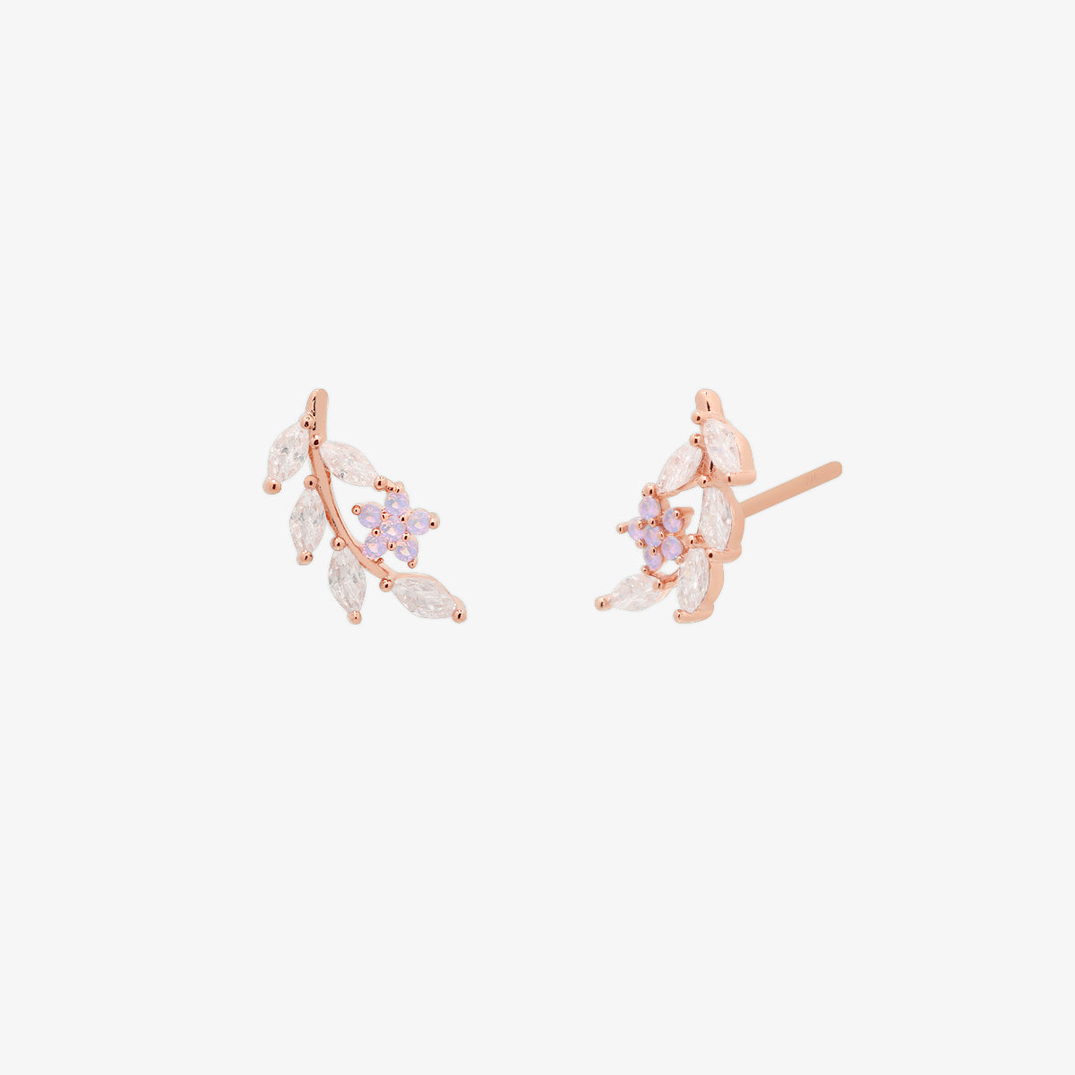 Moonstone flower branch earrings