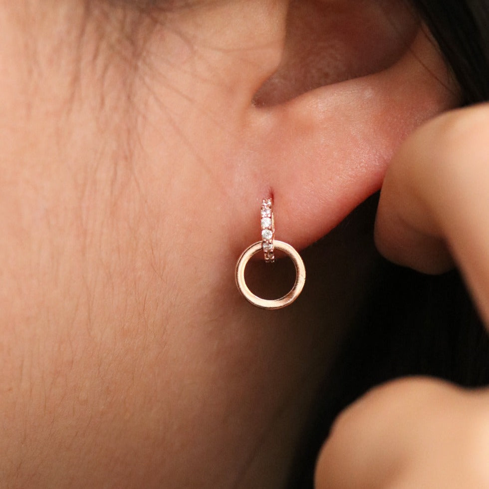 Circular Stud Drop Earrings-0