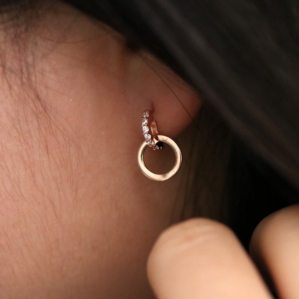 Circular Stud Drop Earrings-1