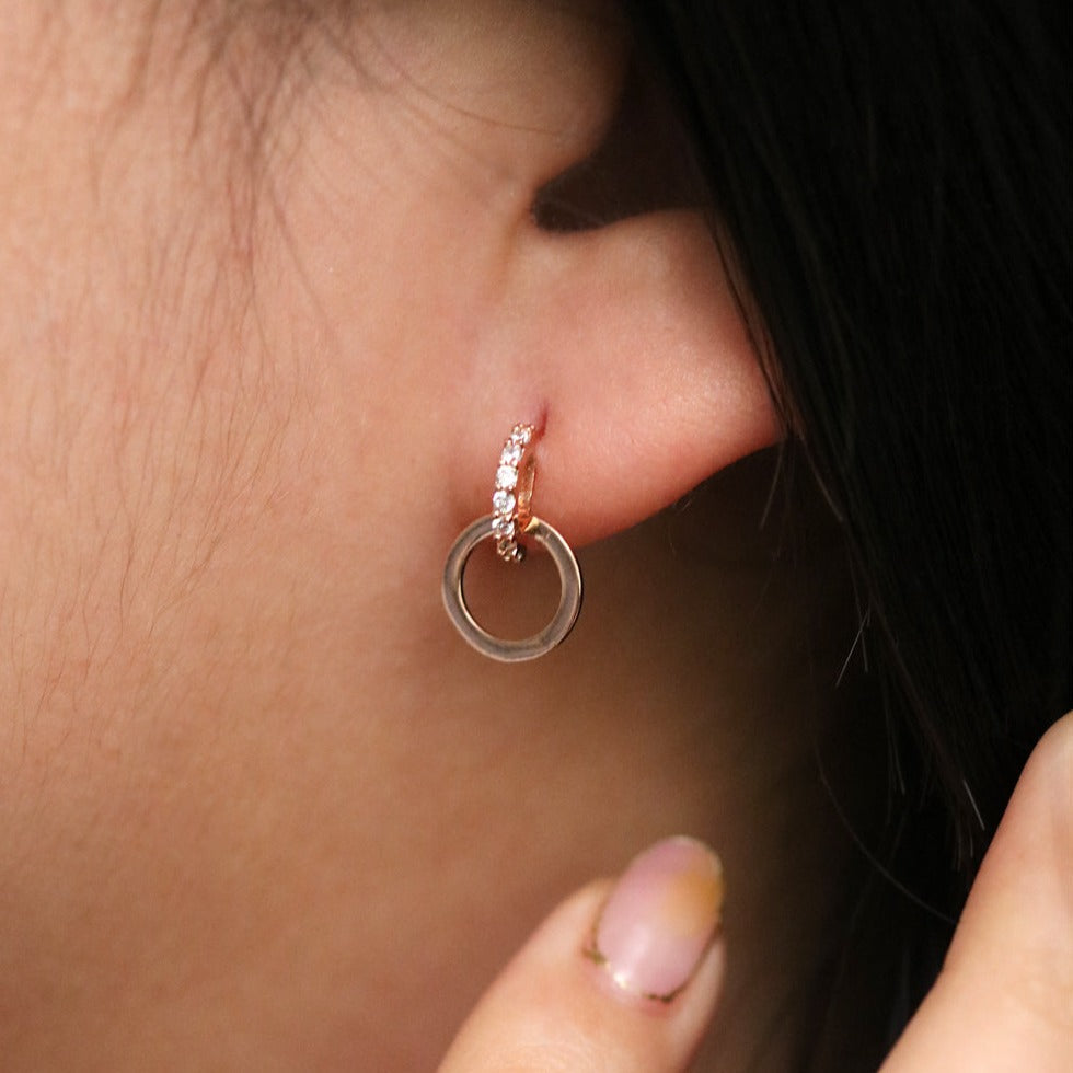 Circular Stud Drop Earrings-2