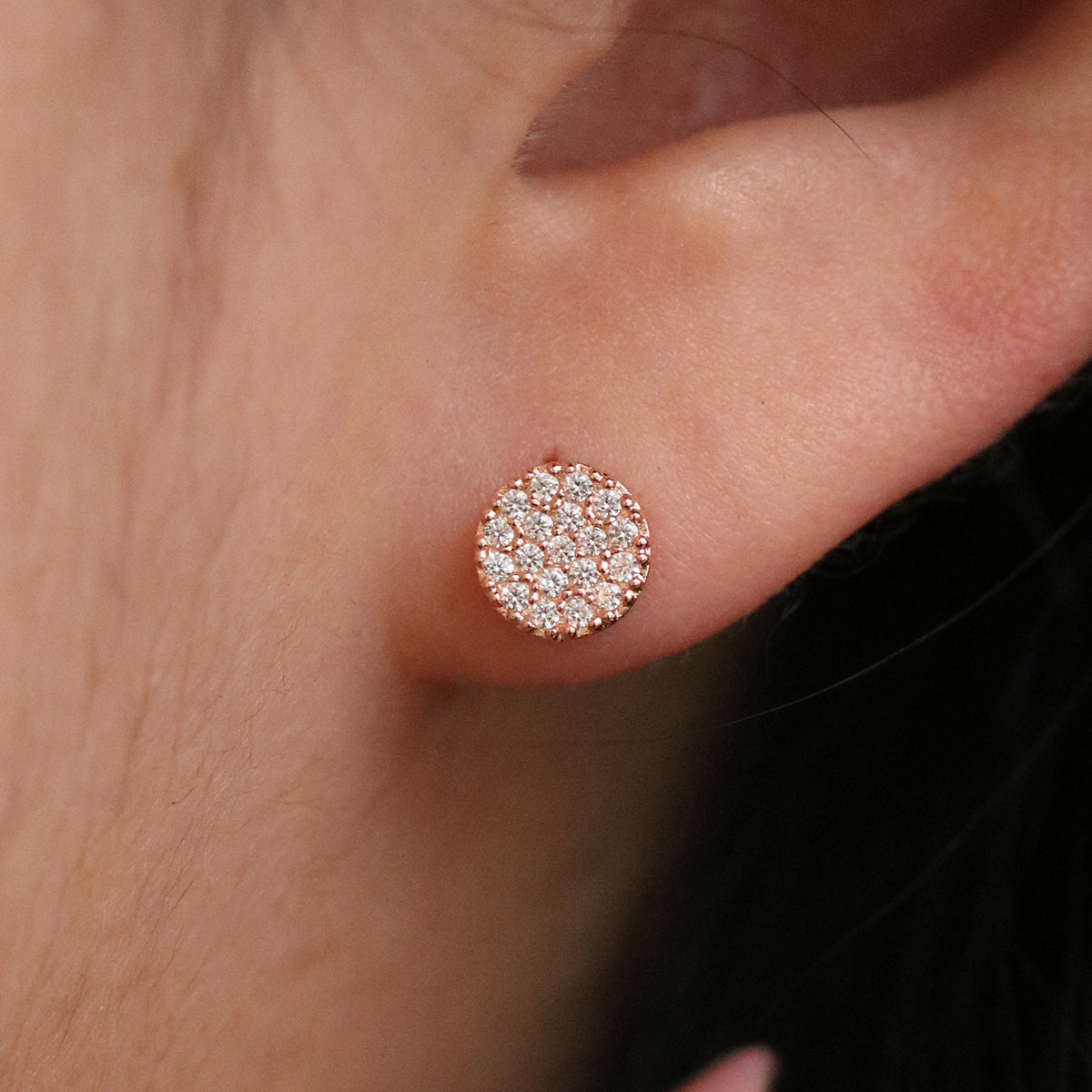 Cubic Circle Stud earrings-2