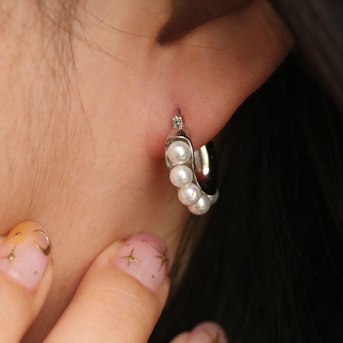 Chunky Beans Pearl Earrings-3