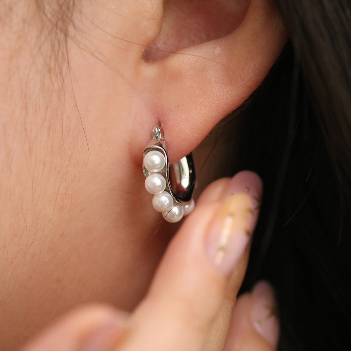 Chunky Beans Pearl Earrings-4