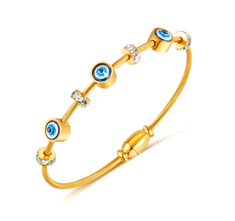 Golden Evil Eye Cable Bracelet