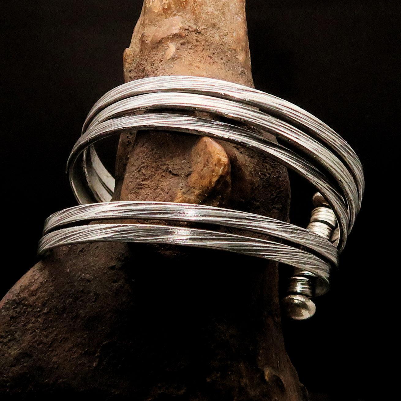 Excellent handcrafted minimalistic 5 String Sterling Silver Bracelet / Bangle