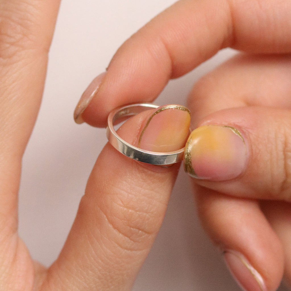 Bold square plain band ring-1