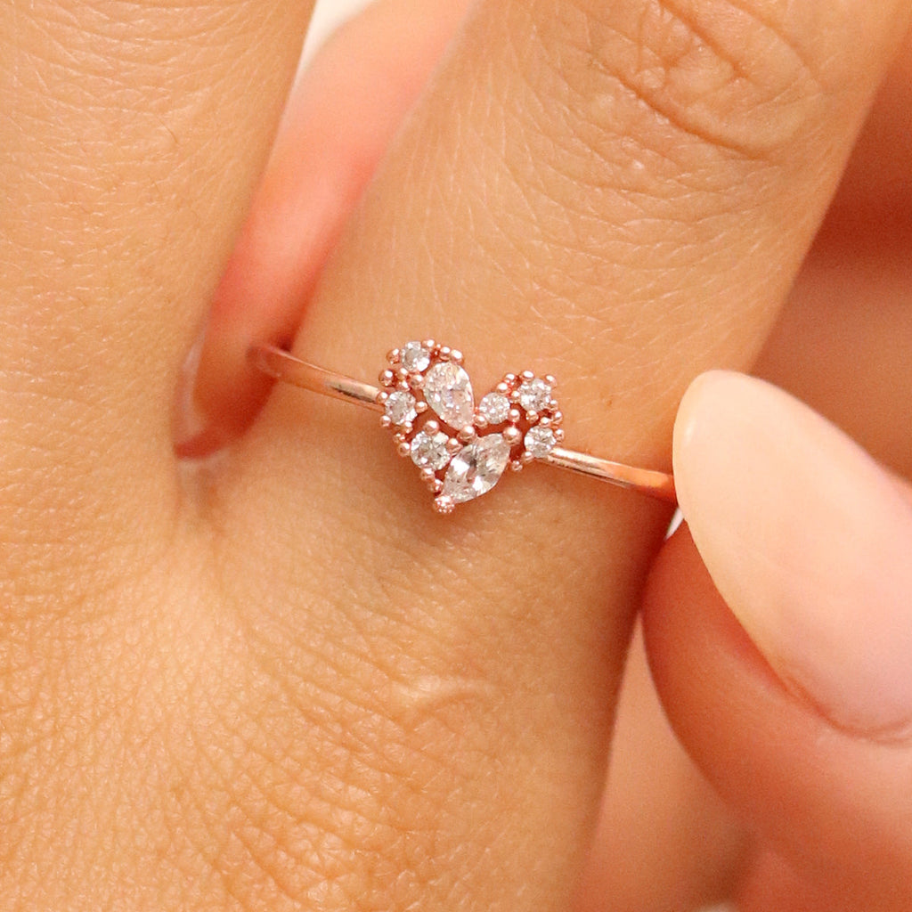 Cubic Love Heart Ring-3