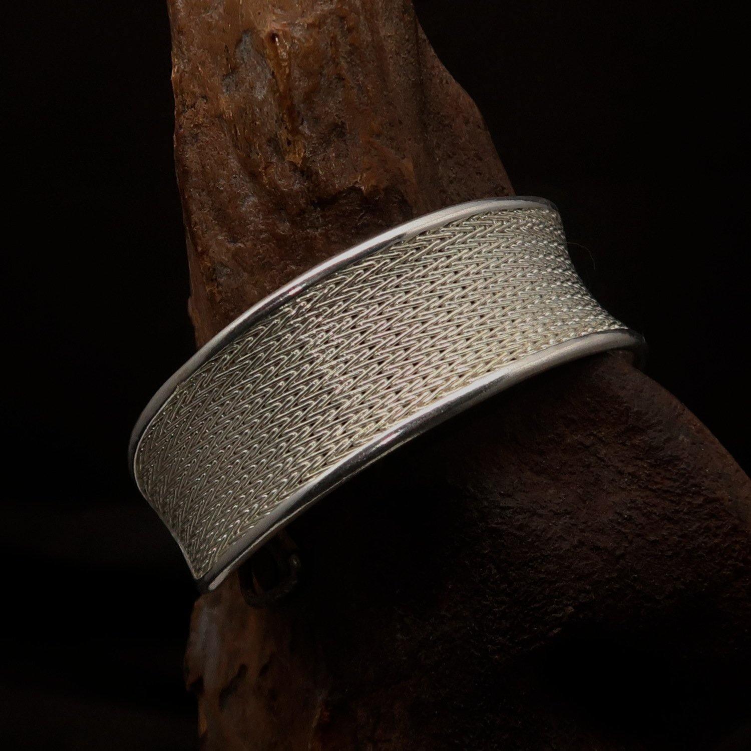 Excellent handcrafted woven Sterling Silver Bracelet Bangle