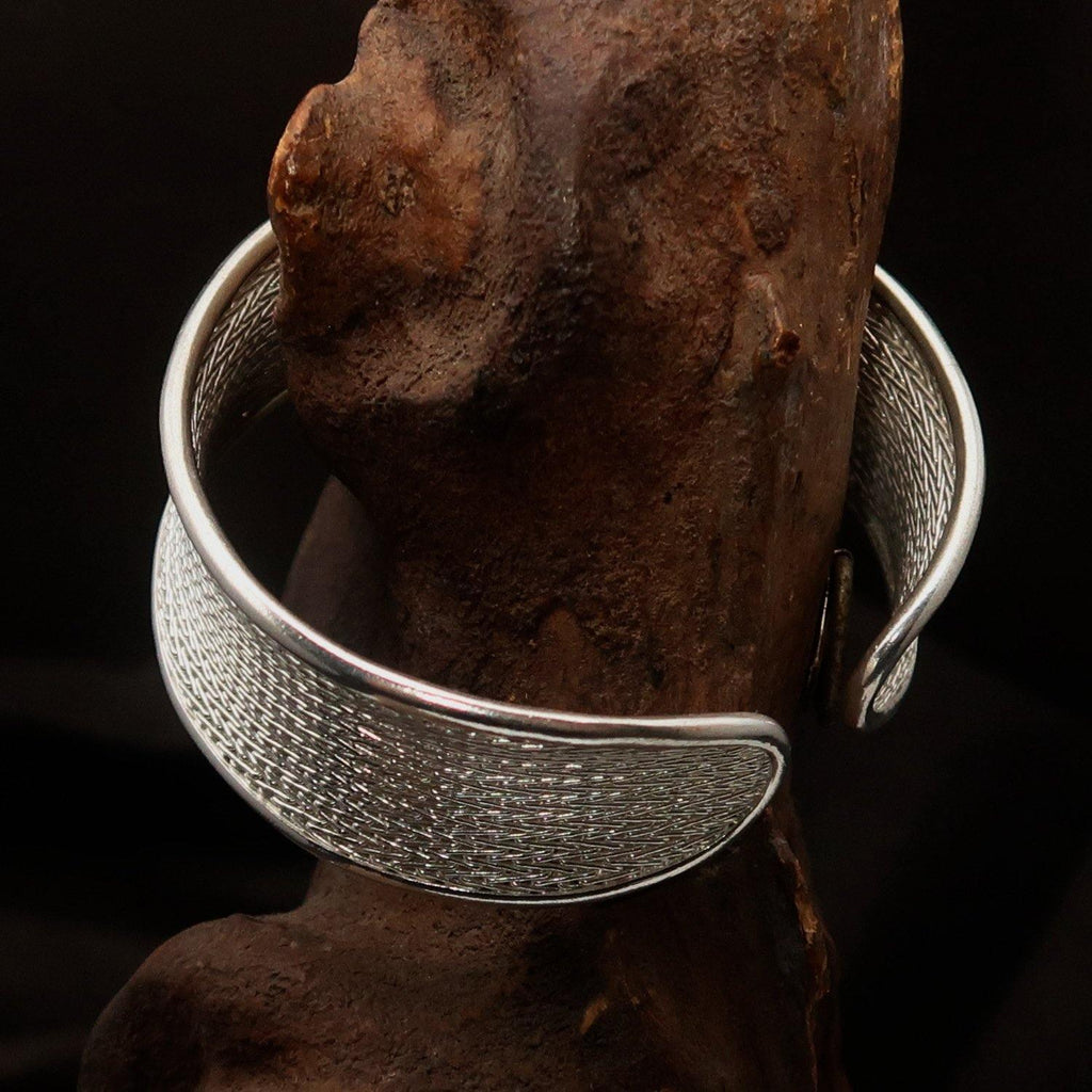 Excellent handcrafted woven Sterling Silver Bracelet Bangle