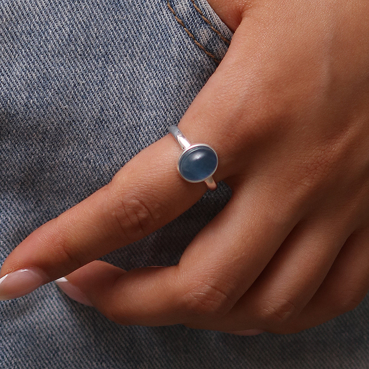 Blue moonstone ring