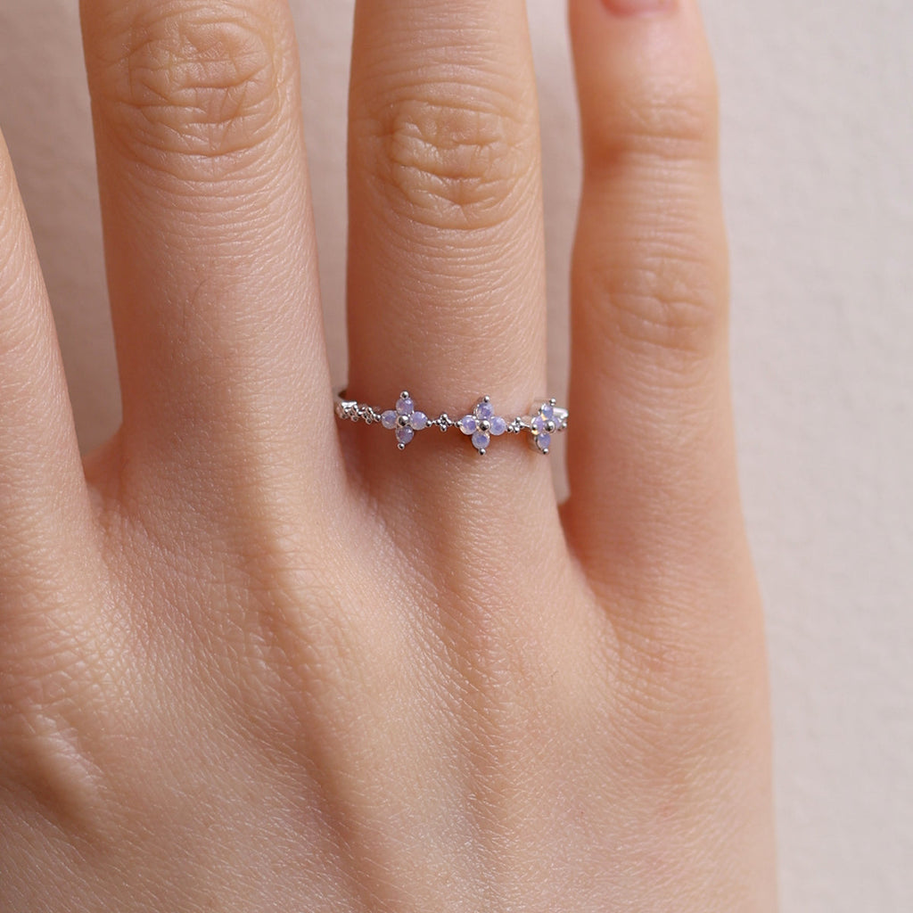 Moonstone daisy ring