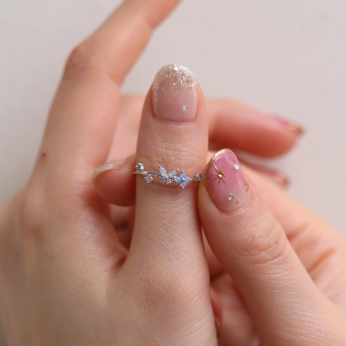 butterfly moonstone flower cubic ring-2