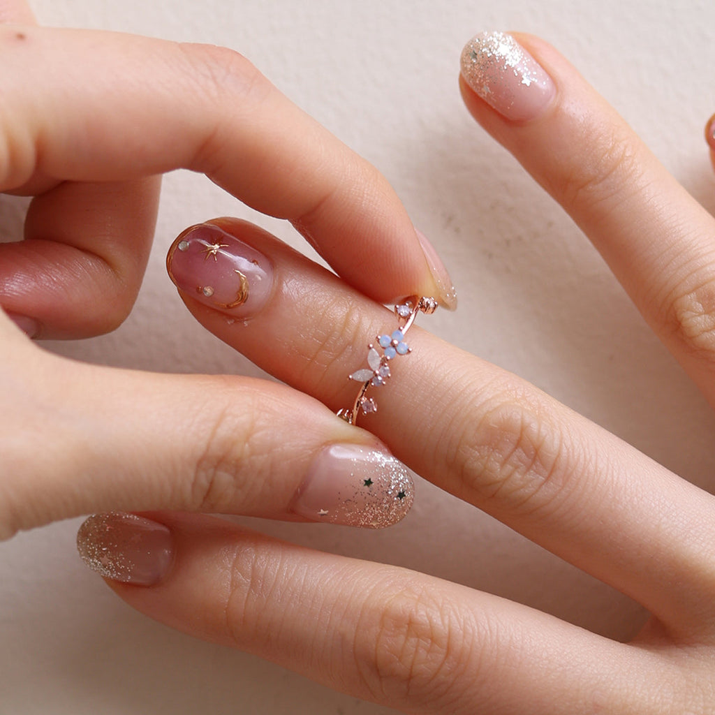 butterfly moonstone flower cubic ring-3