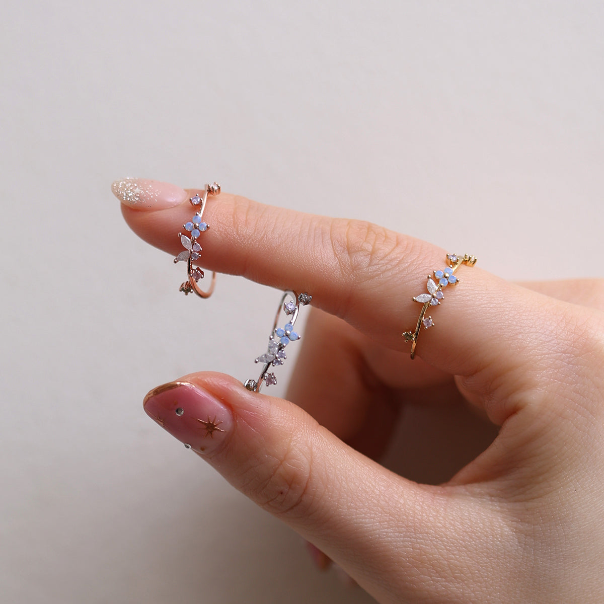 butterfly moonstone flower cubic ring-4