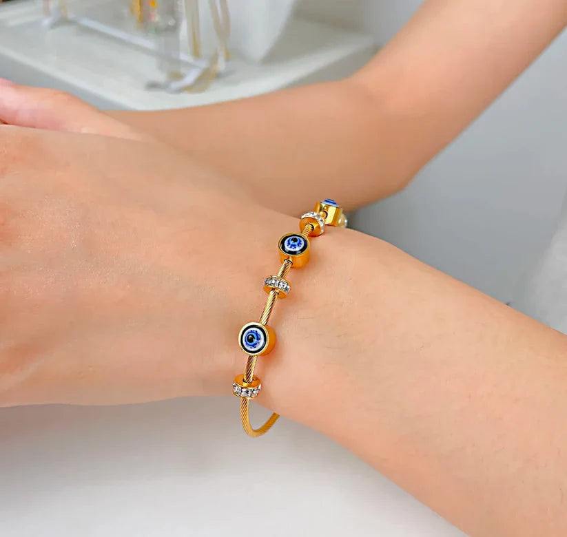 Golden Evil Eye Cable Bracelet