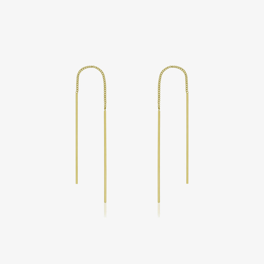 Drop stick long threader earrings