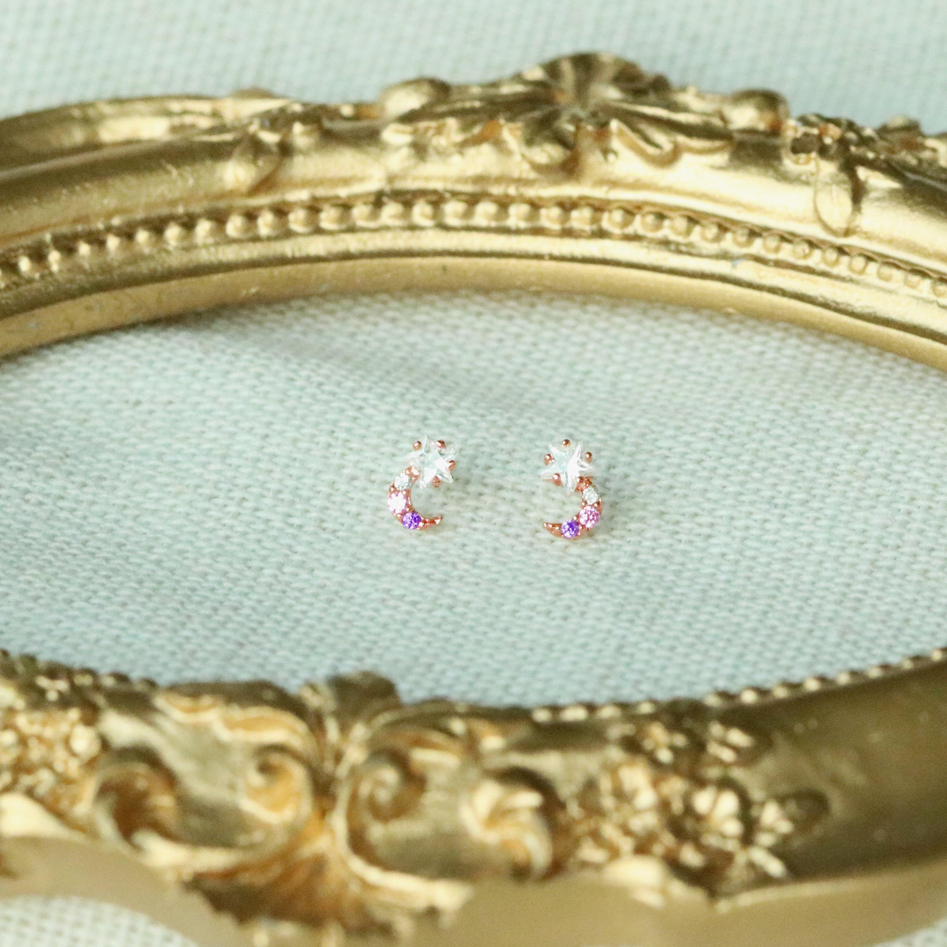Tiny moon earrings