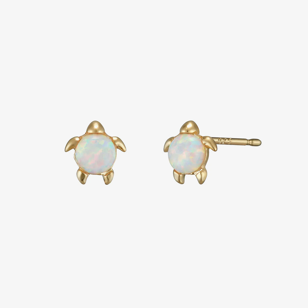 Opal turtle earrings