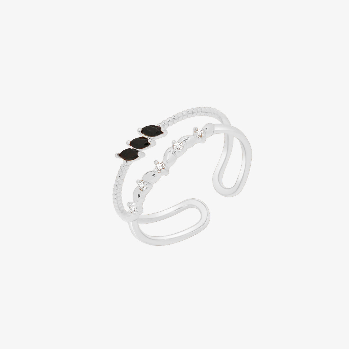 Black cubic layered ring-4