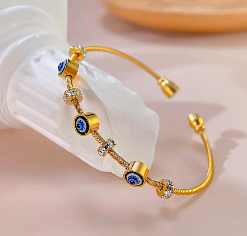 Golden Evil Eye Cable Bracelet
