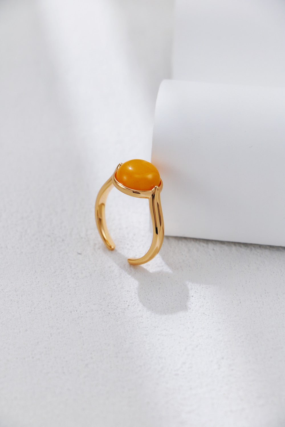 Natural Amber Open Ring