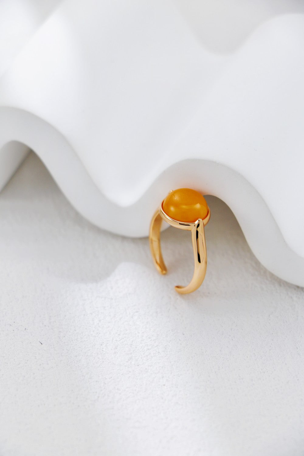 Natural Amber Open Ring