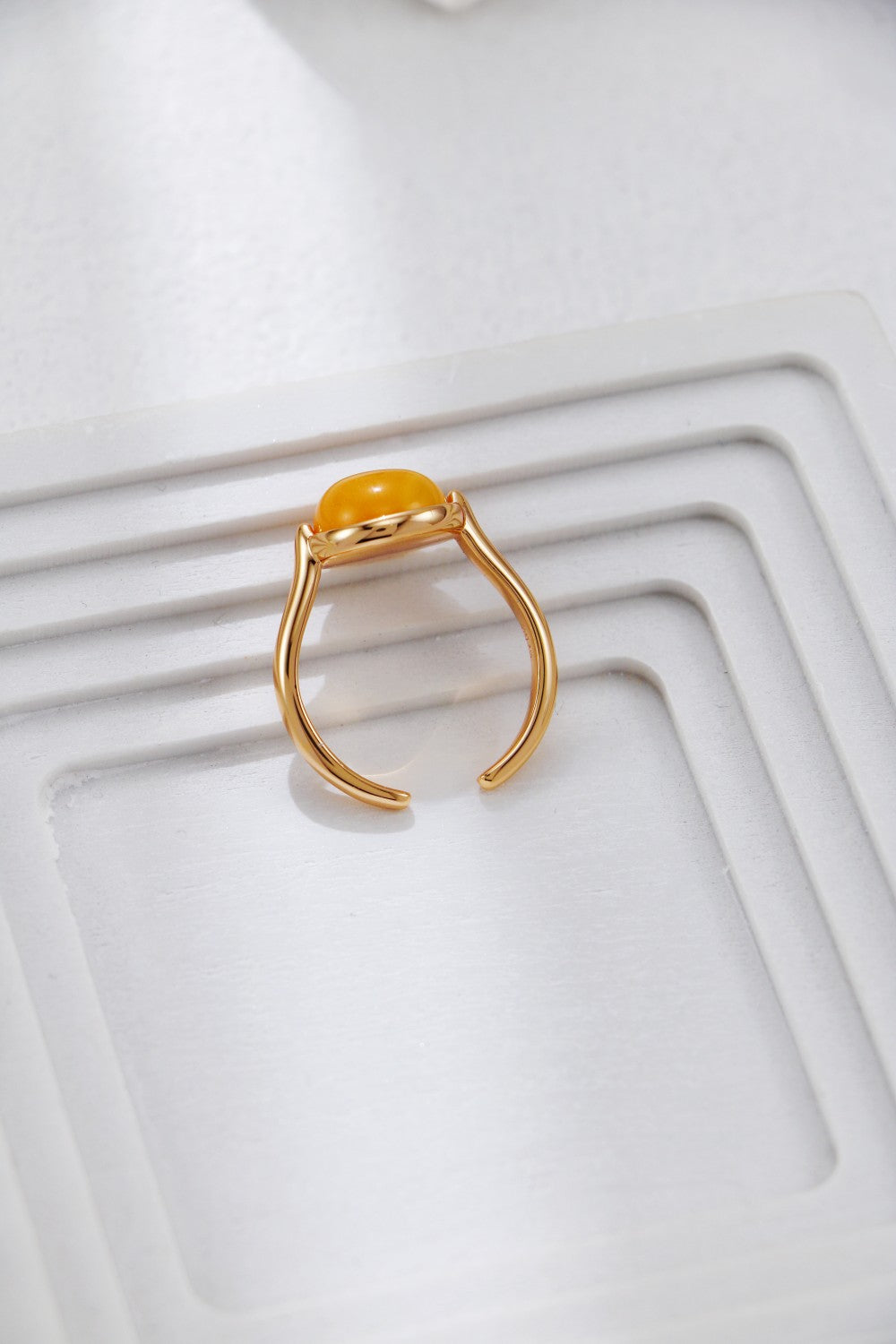 Natural Amber Open Ring